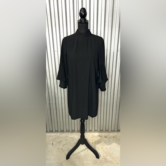 Anna Cate Dresses & Skirts - Women’s Anna Cate Black Polyester Long Sleeve Midi Designer Dress Small